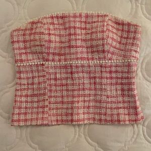 Vintage Lilly Pulitzer Pink Tweed Strapless Top